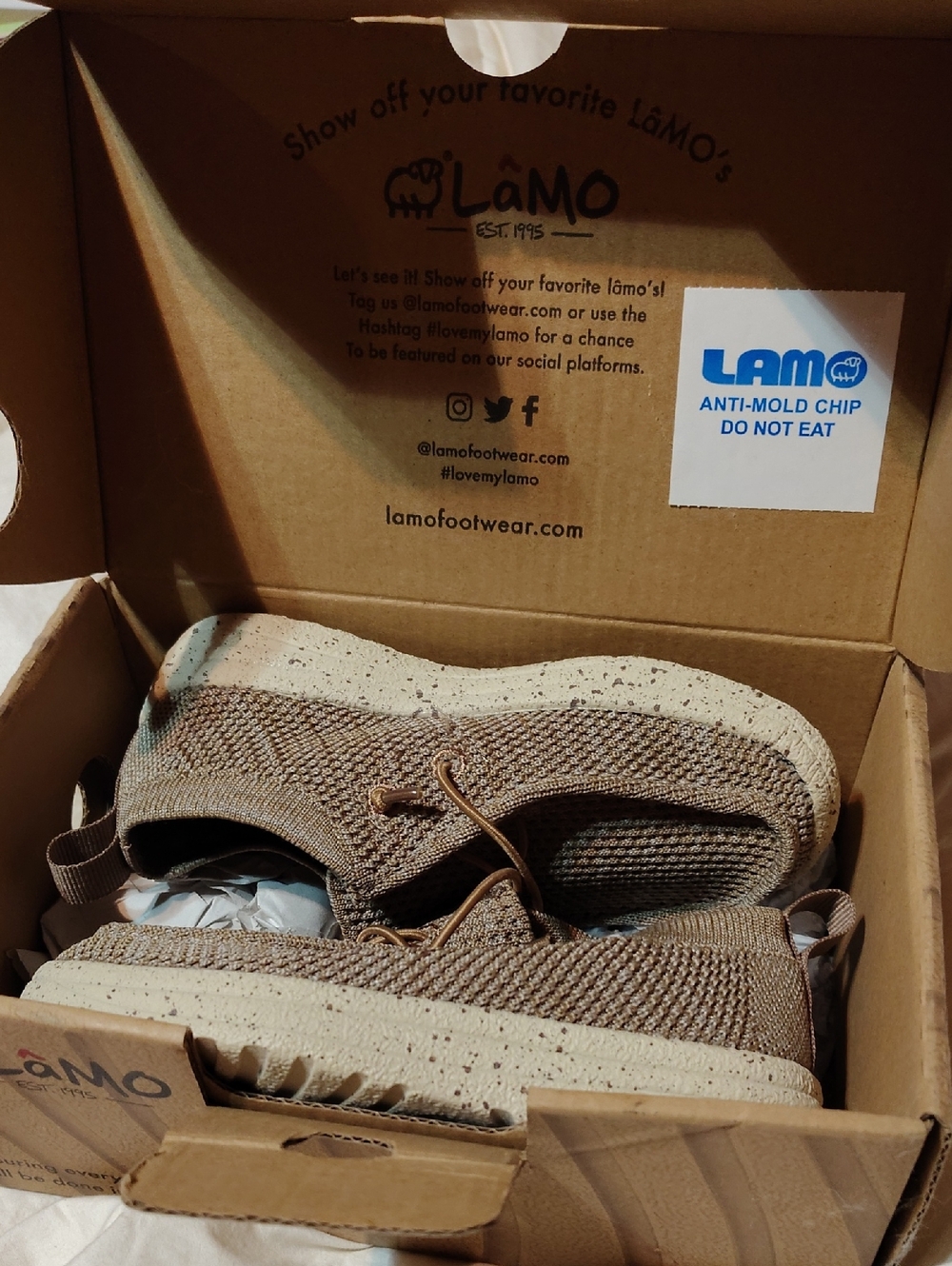 Lamo Knit Slip-On Sneakers in Taupe